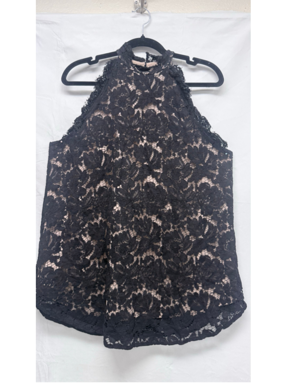 Women's Suzel Black Lace Sleeveless Blouse, Size XL